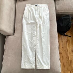 Men's White Ralph Lauren Cotton Pleated trousers